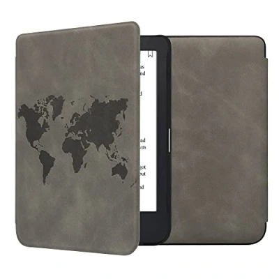 Image de kwmobileÉtui Compatible avec Kobo Clara 2E Coque Étui à Rabat magnétique tabletteeReader Similicuir Gris