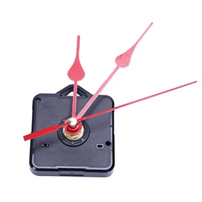 Image de Dehumi Horloge Murale De Remplacement Pieces Reparation DIY A Main Moteur Quartz Mecanisme Mouvement Pendule avec Ensemble Mains Et Accessoires (Noir + Rouge)