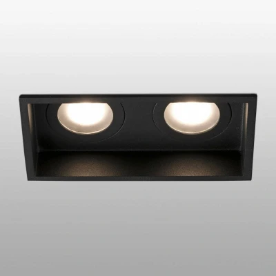 Image de FARO BARCELONA Lampe encastrable Hyde, 2 lampes IP44 en noir