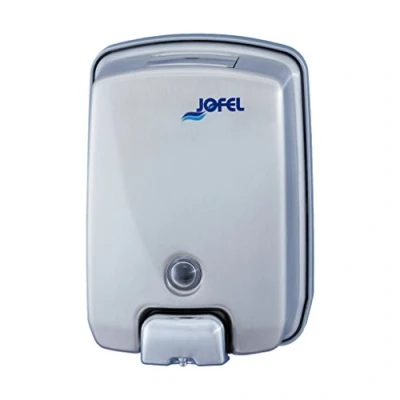 Image de Jofel Distributeur de savon mural, rechargeable, capacité 1 l, pour la salle bain, anti vandalisme et robuste, gouttes anticorrosion, Futura AC54000