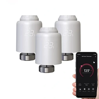 Image de Qiumi Actionneur de radiateur Wifi thermostatique programmable Support Alexa Googlehome Direct