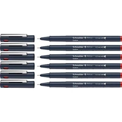 Image de Schneider Pictus Lot de 6 feutres fins Rouge Épaisseur trait 0,2 mm