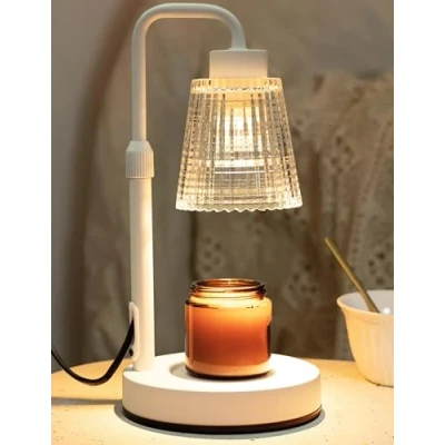 Image de Chauffe bougie Hauteur réglable Minuterie à intensité variable Décoration d&#039;intérieur en verre avec 2 ampoules