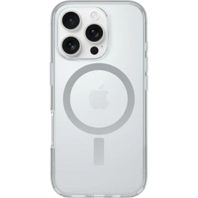 Image de Otterbox Coque Symmetry Series Clear MagSafe pour iPhone 16 Pro, Antichoc, Anti Chute, Fine, supporte 3X Plus de Chutes Que la Norme Militaire, Transparent, Livré sans Emballage