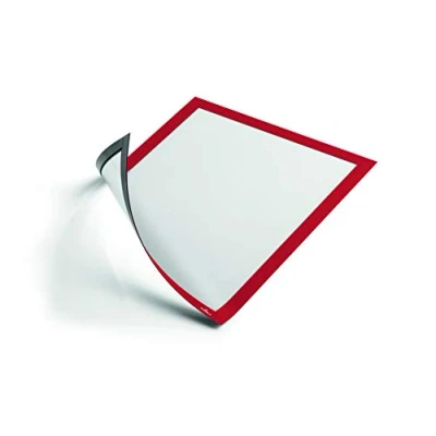 Image de Durable 489903 Duraframe Pochette Cadre d&#039;Affichage Dos Adhésif pour Document A4 Rouge Sachet de 1
