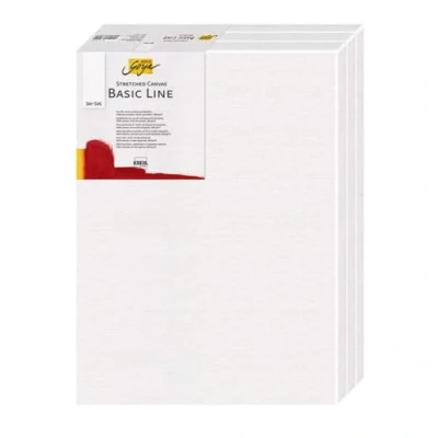 Image de KREUL 633040 Solo Goya Basic Line Lot de 3 châssis entoilés 30 x 40 cm Toile en coton avec 4 couches d’apprêt Idéal pour la gouache, peinture acrylique et à l’huile