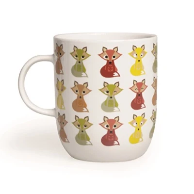 Image de Excelsa Animals Tasse mug, 400 ML, Porcelaine, Blanc Renard 8.9x8.9x10.6 cm Blanc/Multicolore