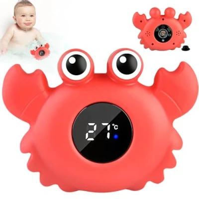 Image de Thermomètre de Bain pour Bébé: Nizirioo Numérique Baignoire avec Voyant D&#039;avertissement LED, Fonction Température Jouer Dans la et se Baigner