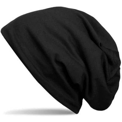 Image de styleBREAKER Classic Plain Unisex Beanie Cap with Fleece Fabric Inside, Lined 04024008, Couleur:Noir