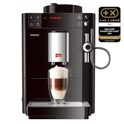 Image de Melitta Passione Noire, Machine à Café Grains avec Broyeur et Auto Cappuccinatore, Expresso, Automatique, F53/0 102, 1450W
