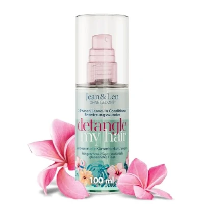 Image de Jean &amp; Len Miracle de démêlage Conditionneur sans rinçage à 2 phases, convient tous les types cheveux, démêle cheveux améliore le démêlage, silicone parabènes, végétalien, 100 ml