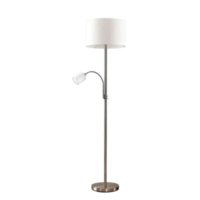 Image de Lindby lampe sur pied Jaileen, blanc, textile, 170 cm, de lecture