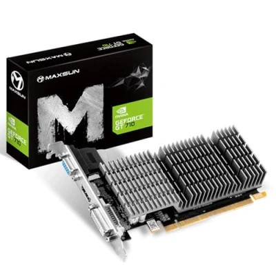 Image de MAXSUN Carte Graphique Externe GeForce GT 710 2 Go GPU (64 bit VGA, DVI D, HDMI, Profil Bas prêt PCI Express Graphics Card)