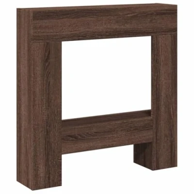 Image de vidaXL Cadre de cheminée chêne Marron 81x18x82 cm Bois d&#039;ingénierie, cheminée, Console Ensemble Tour