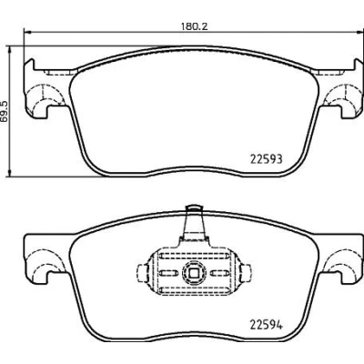 Image de HELLA 8DB 355 031 541 Jeu de plaquettes frein non préparé pour indicateur d&#039;usure CITROËN: Jumpy III Van, Spacetourer, C4 Spacetourer