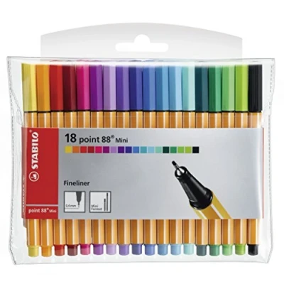 Image de Stylo feutre pointe fine STABILO point 88 mini Pochette x 18 stylos feutres Coloris assortis