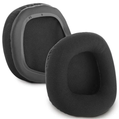 Image de Corsair Void PRO Coussinets de rechange compatibles avec les casques jeu Void/Corsair RGB/Void Elite/Surround filaire et sans fil RVB USB tissu en maille noire, cache oreilles