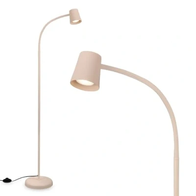 Image de BRILONER lampadaire avec interrupteur à pied, orientable, GU10, max. 9W, sur pied salon, salon 21 x 127,5 cm, beige