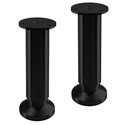 Image de SOTECH 2 Pieds de Meuble Terra Hauteur 150 mm Noir anodisé Support réglables en jusqu&#039;à Max. 15 mm, Charge 250 kg/par Pied