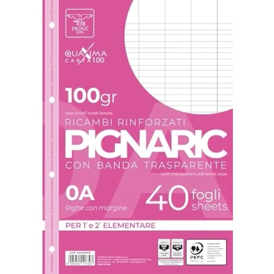 Image de Pigna RIC Lot de 40 feuilles rechange avec bande passante renforcée Format A4