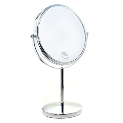 Image de TUKA Miroir Cosmétique sur Pied 7X Grossissement TKD3108 7x, Maquillage de Rasage, Chromage Salle Bain, Double Visage 8 inch Table