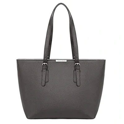 Image de David Jones Sac à Main Shopping Femme Grand Format Cours Lycée Fille Cabas Fourre Tout Porté Epaule Cuir PU Anse Longue Shopper Grande Capacité A4 Etudiante Travail Gris