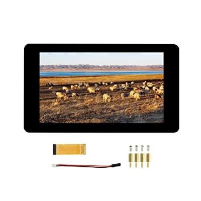 Image de Waveshare 7 Pouces DSI LCD Écran Tactile 800 x 480 Moniteur pour Raspberry Pi 4B/3B+/3A+/3B/2B/B+/A+, Module Affichage TFT Capacitif en Verre Trempé, Jusqu&#039;à 5 Points Tactiles, Luminosité Réglable