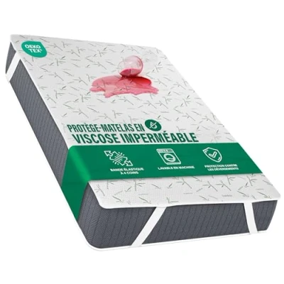 Image de Utopia Bedding Protège Matelas Imperméable, 4 Coins Elastiques Viscose de Bambou Premium Alèse, Alèse Drap Housse, Couvre, Respirant (1, 80 x 200 cm)