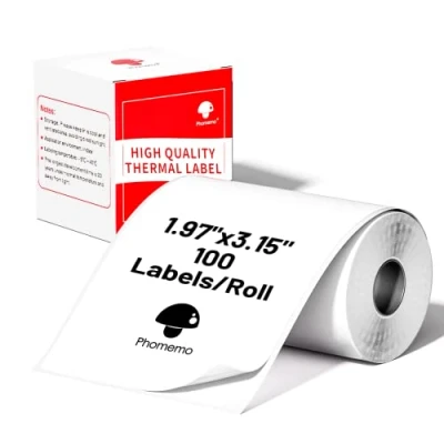 Image de Phomemo Thermal Label, self Adhesive Compatible with M110 M120 M200 M220 M221 Label Printer, Suitable for Office, Home, School, mark, date. Labels/roll (White Label)