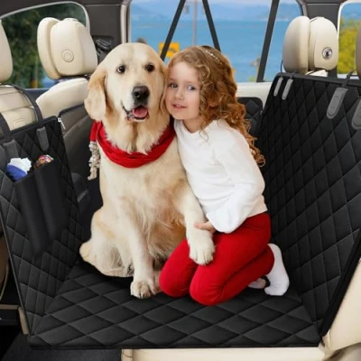 Image de PQETBV 4 en 1 Housse de Siège Voiture, Protection Voiture Chien Protege Universelle avec Fenêtre Visualisation, Imperméable Antidérapant pour Voitures VUS (137 x 147 cm)