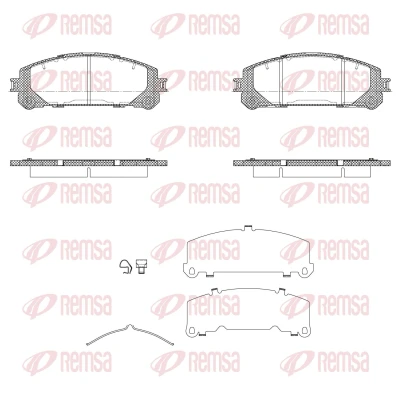 Image de REMSA Jeu de plaquettes frein Essieu avant avec accessoires 1312.40 TOYOTA: RAV4 V, Camry VIII Berline, LEXUS: UX, ES VII