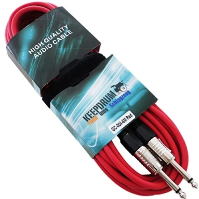 Image de keepdrum GC 004 RD rouge 6 m Câble de guitare Instruments Jack 6,3 mm