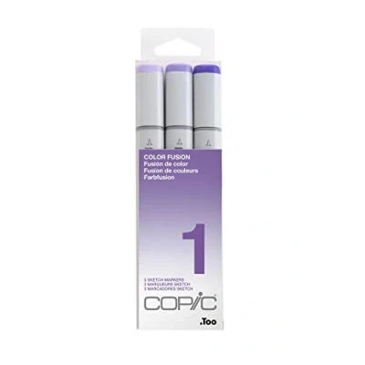 Image de Copic Sketch Set « Color Fusion 1 », 3 Twin Marker avec une pointe de largeur moyenne et Brush