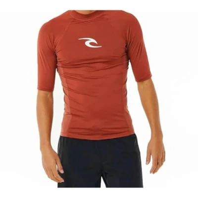 Image de RIP CURL T Shirt à Manches Courtes pour Enfant Wave UPF Marron