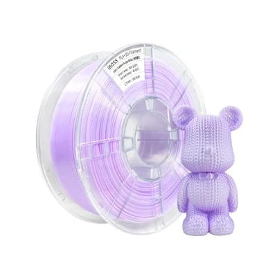 Image de iBOSS Filament PLA Plus (PLA+) pour imprimante 3D 1,75 +/ 0,02 mm Bobine de 1 kg Pro bicolore Compatible avec la plupart des imprimantes FDM (dégradé violet et blanc)