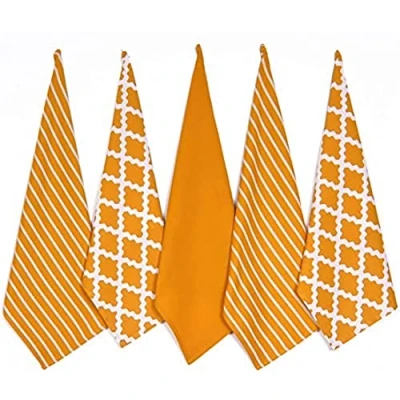 Image de Penguin Home® 100% Torchon en Pur Coton 5 Pièce Set, Ocre