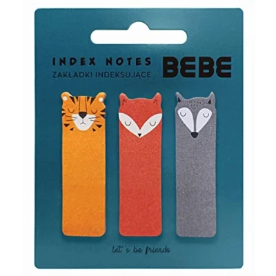 Image de Onglets d&#039;index Animaux Notes Autocollantes 60 feuilles Tigre + Renard Loup