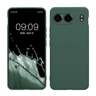 Image de kwmobile Housse Compatible avec OnePlus Nord 4 5G Coque de téléphone en TPU Protection Appareil Photo Vert Sapin