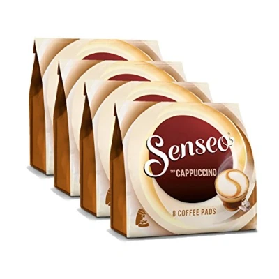 Image de Senseo Dosettes à Café Cappuccino, Mousseur Lait Classique, Café, Nouvelle Recette, Lot de 4, 4 x 8Dosettes