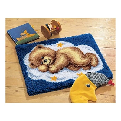 Image de Vervaco Kit tapis au point noué Un ours dormant,Multicolore