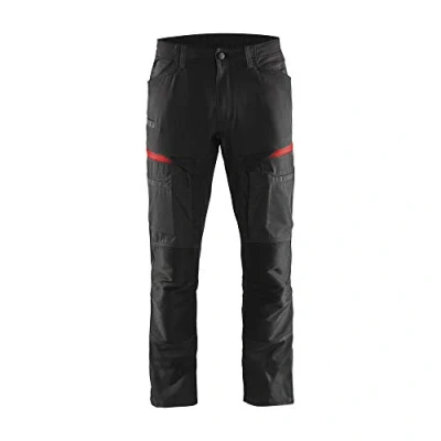Image de Blaklader 14561845 Pantalons de service avec extensibilité, noir/rouge, taille D112