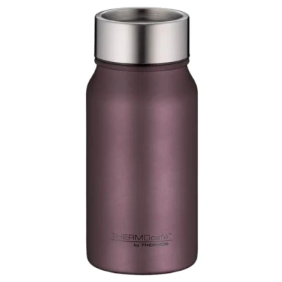 Image de THERMOcafé by THERMOS TC DRINKING MUG Gobelet isotherme, en acier inoxydable, bordeaux, mat, 0,35 l, anti fuite, 8 heures de chaud pendant 16 pour le froid, passe au lave vaisselle, sans BPA