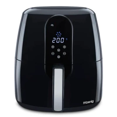Image de H.KOENIG Friteuse Sans Huile Air Fryer FRY820, Capacité 5,5L, 7 Programmes de Cuisson, Température Réglable 80C à 200C, Écran Tactile, Panier Amovible, Compatible au Lave Vaisselle, 1800 W