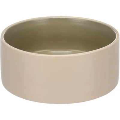 Image de Flamingo Gamelle pour la Nourriture et l&#039;eau Anca Rond Beige/Vert Chiens 16x6cm 800ml Durable, Facile à Nettoyer Élégante