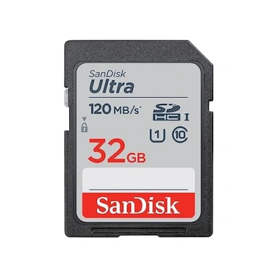 Image de SanDisk Ultra 32GB SDHC Memory Card, Up to 120 MB/s, Class 10, UHS I, V10, 3 packs