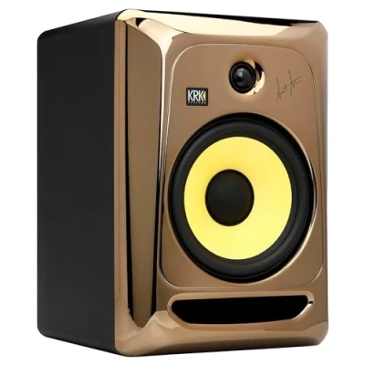 Image de KRK Enceinte de Monitoring 8, modèle Classic 8ss édition limitée signée Scott S Puissance totale :100 Watts signature façade chrome doré Moniteur actif studio ( vendu pièce)