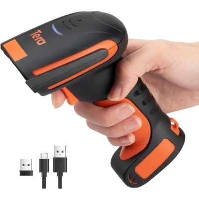 Image de Tera Pro Lecteur de Codes Barres Laser sans Fil Industriel 1D Résistance extrême aux Chocs Fonctionne avec Bluetooth 2.4G pour Windows Mac Android iOS Modèle L8100