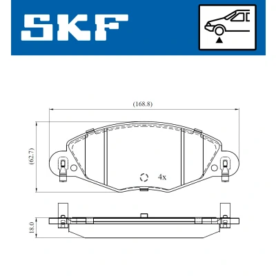 Image de SKF VKBP 80447 E Jeu de plaquettes frein contact signal d&#039;usure inclus CITROËN: C5 I Break