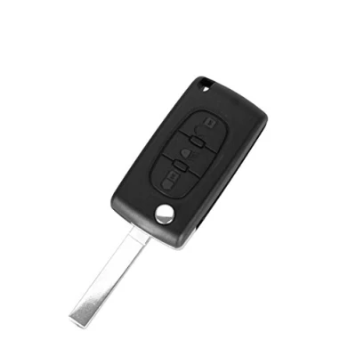 Image de Coque clé pour Citroen C4 C5 Picasso C6 CE0536 Plip télécommande 3 Boutons Phare Modèle avec Emplacement Pile