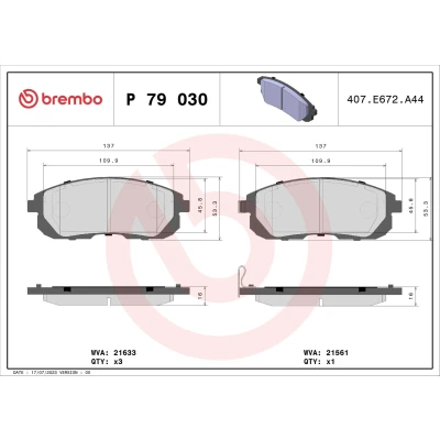 Image de BREMBO P 23 136G Jeu de plaquettes frein contact signal d&#039;usure inclus FIAT: Ducato III Van, Camion plate forme/Châssis